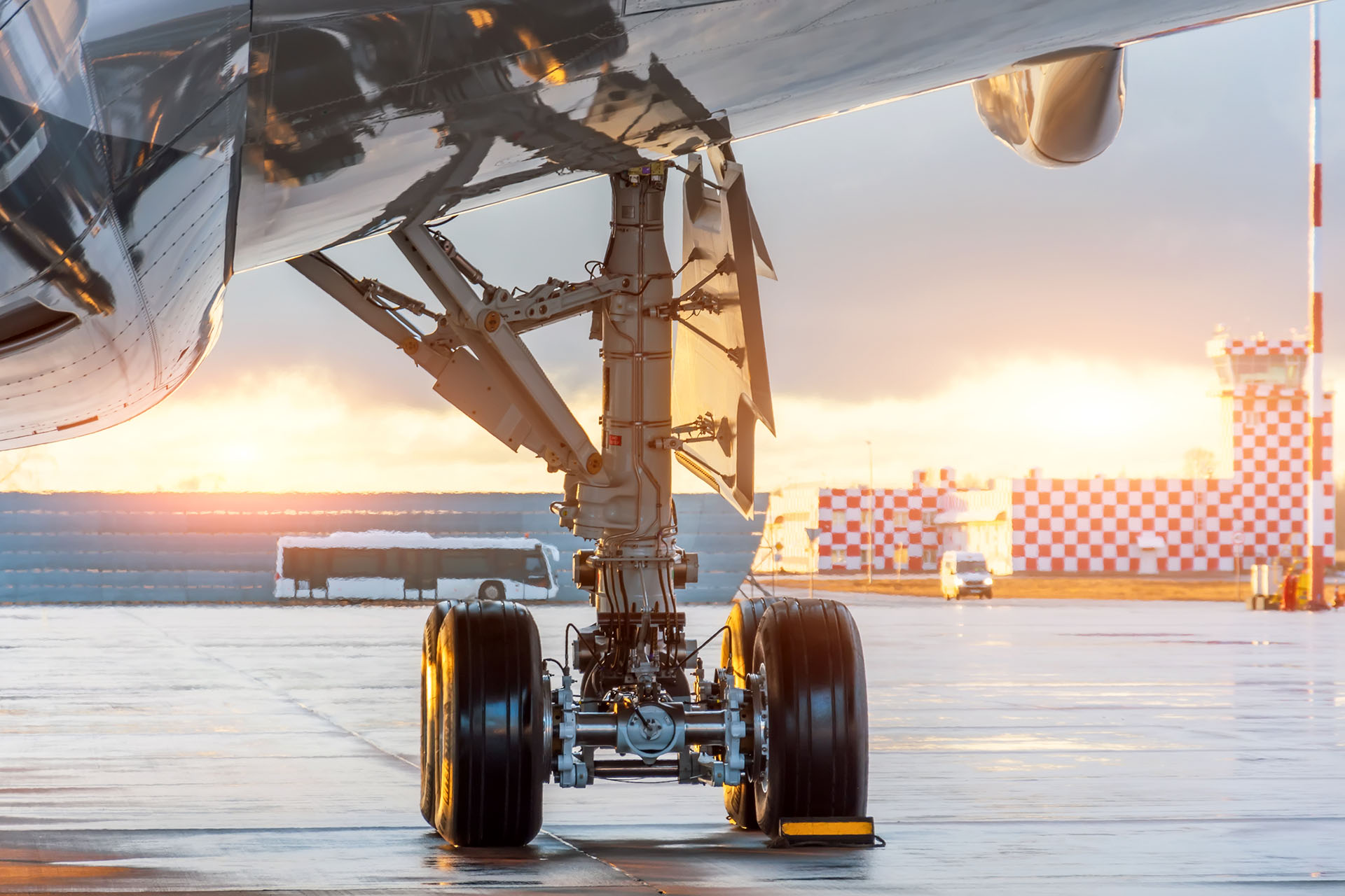 Roues d'un avion