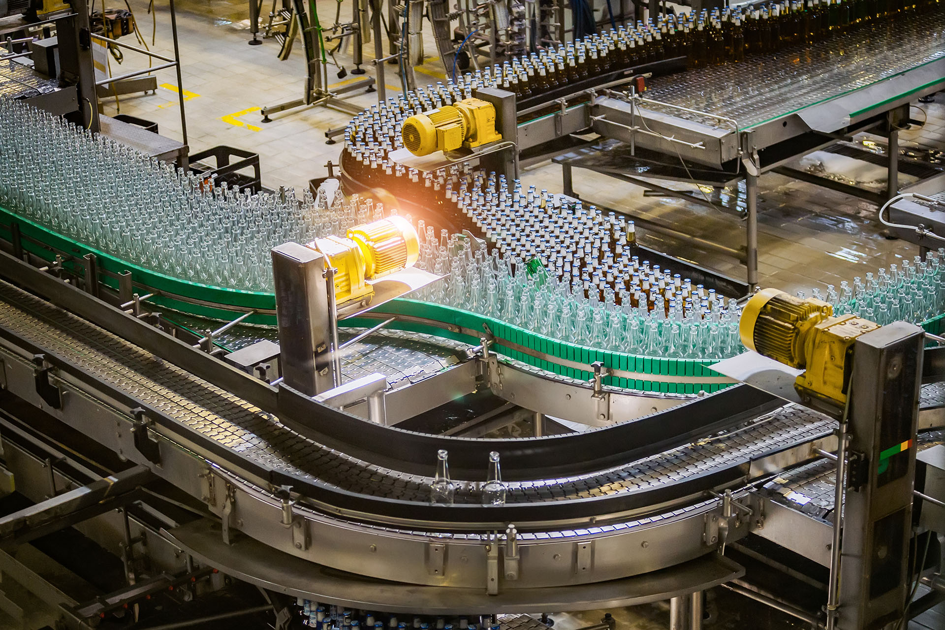 Bottles on the assembly line 