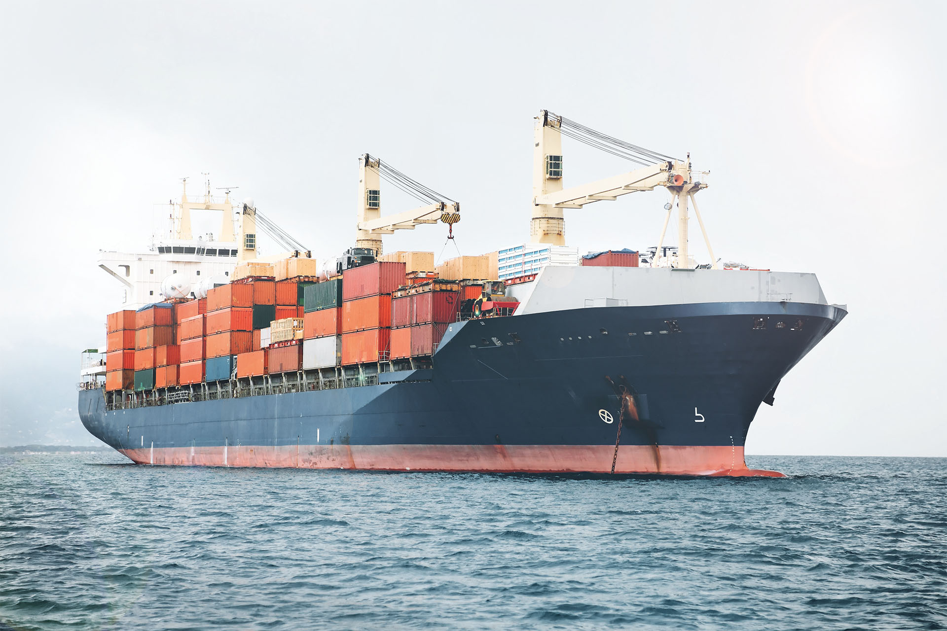 Container ship on the sea 